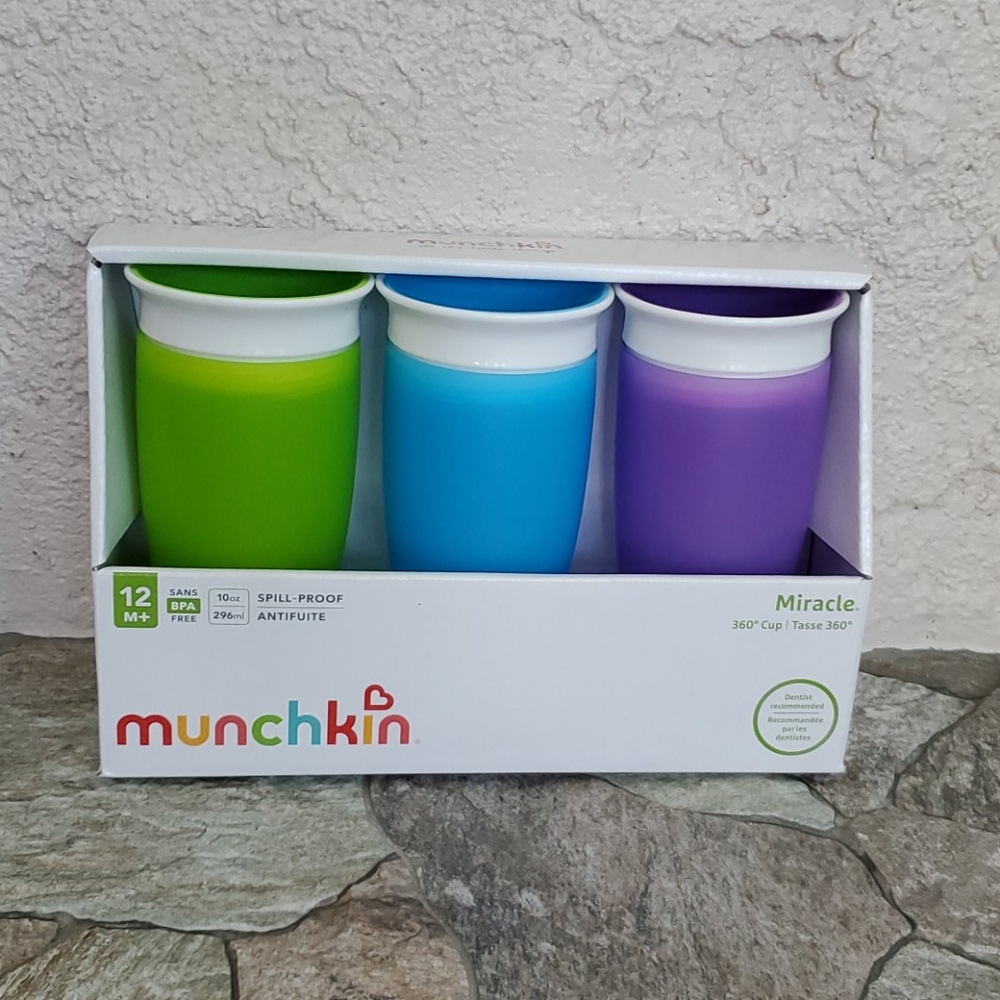 NEW IN BOX!  MUNCHKIN 3-PK 360 Cups 10oz